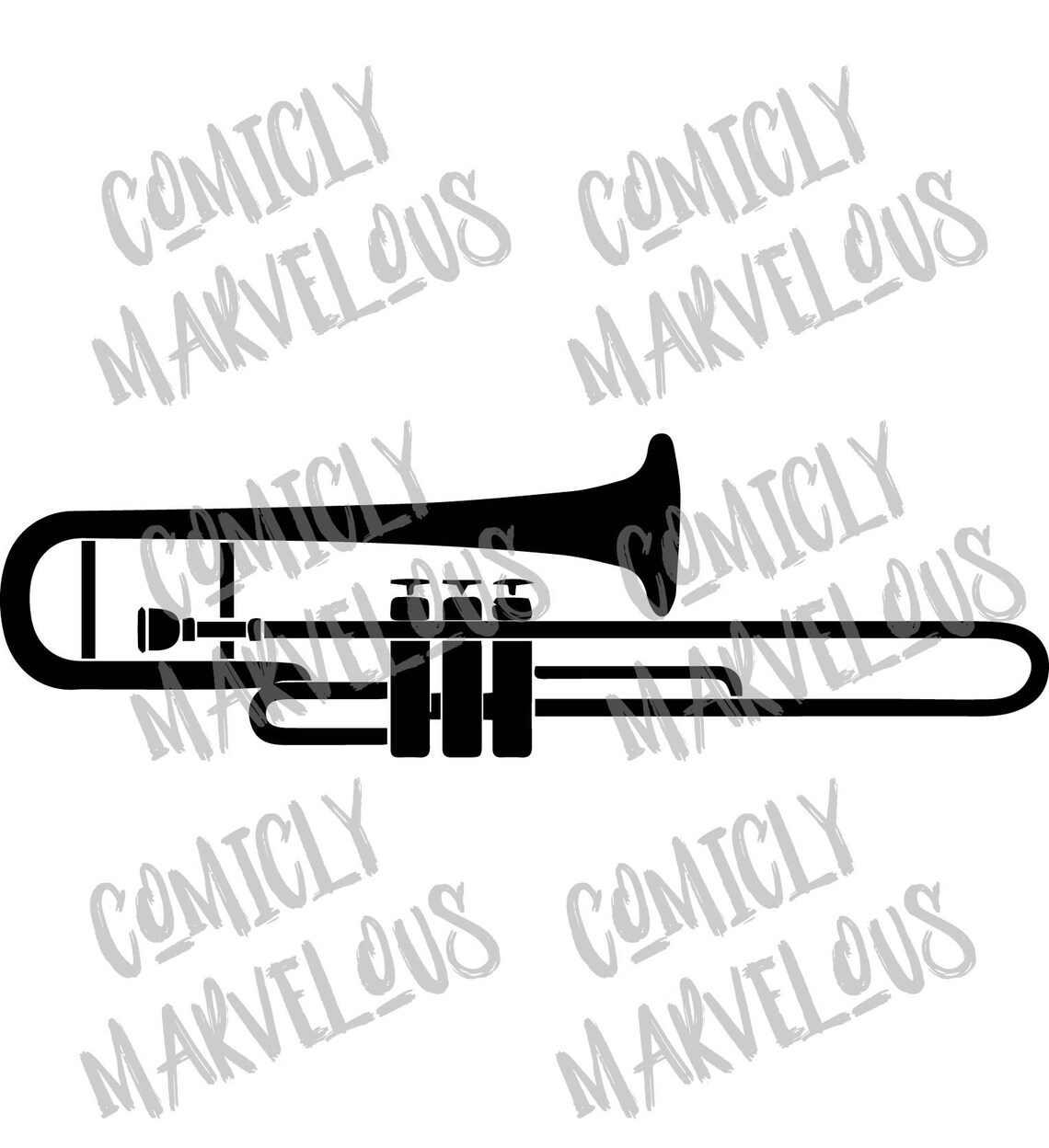Simple Trombone Logo Vector Digital Download Svg, Png, Eps, Dxf, Jpg Etsy