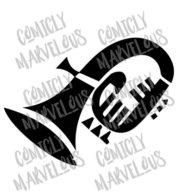 Simple French Horn Logo Vector Digital Download Svg Png Etsy