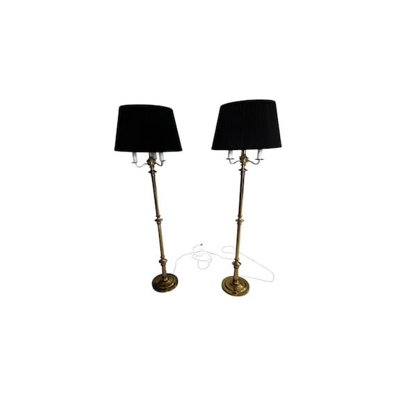 Gatco Neoclassical Style Brass Floor Lamps in the Style of Maison Jansen
