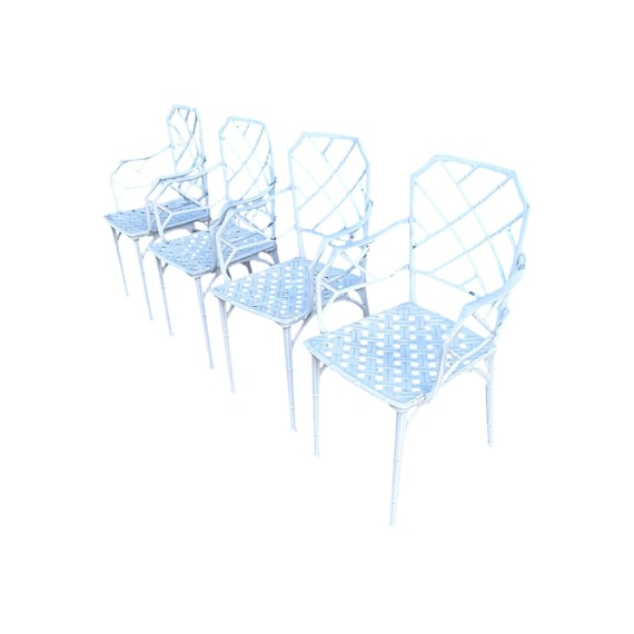4- CALCUTTA Faux Bamboo Outdoor Armchair Set by Hall Bradley for Brown Jordan