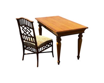 Tommy Bahama Writing desk single drawer with Chippendale bamboo chair