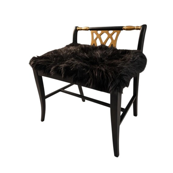 Antique Empire style  wooden vanity/piano bench.