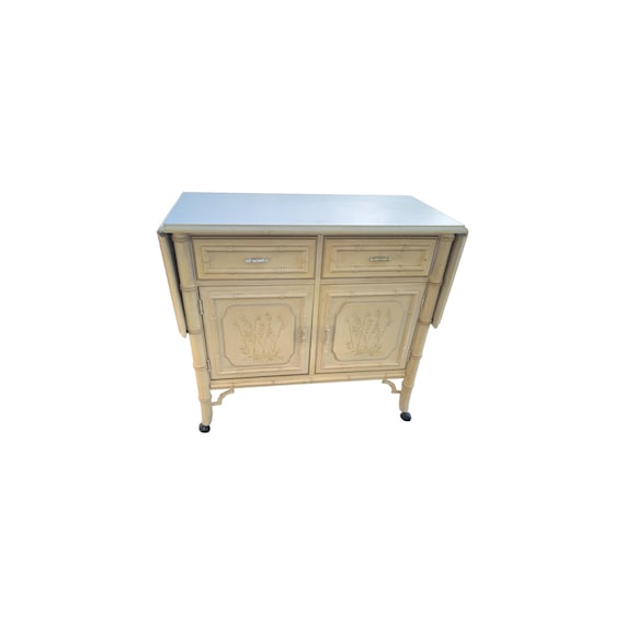 Vintage Dixie Aloha Faux Bamboo Pop-up Server bar cabinet bar cart #2