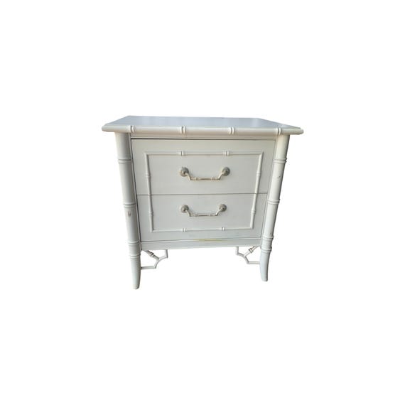 Thomasville Allegro Fretwork Faux Bamboo Nightstand 2 drawers (B) Free shipping