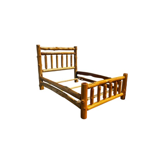 Red Cedar Double Top Rail Amish Bed Queen size