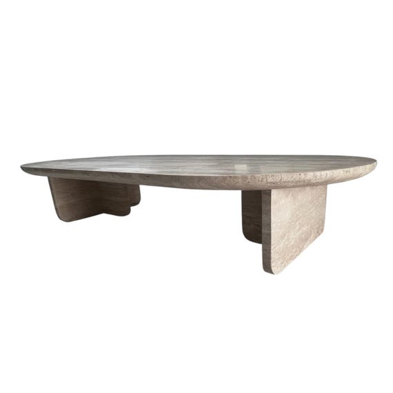 Harbour Maui Oval Coffee Table in Travertine Natural MSRP 8,092.50