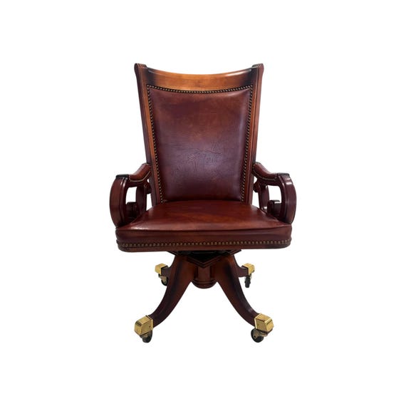 Pulaski Leather Swivel Office Chair with casters