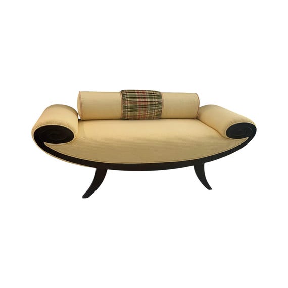 Sophisticated Designer Wood & fabric Christopher Guy Medea Ottoman Banquette