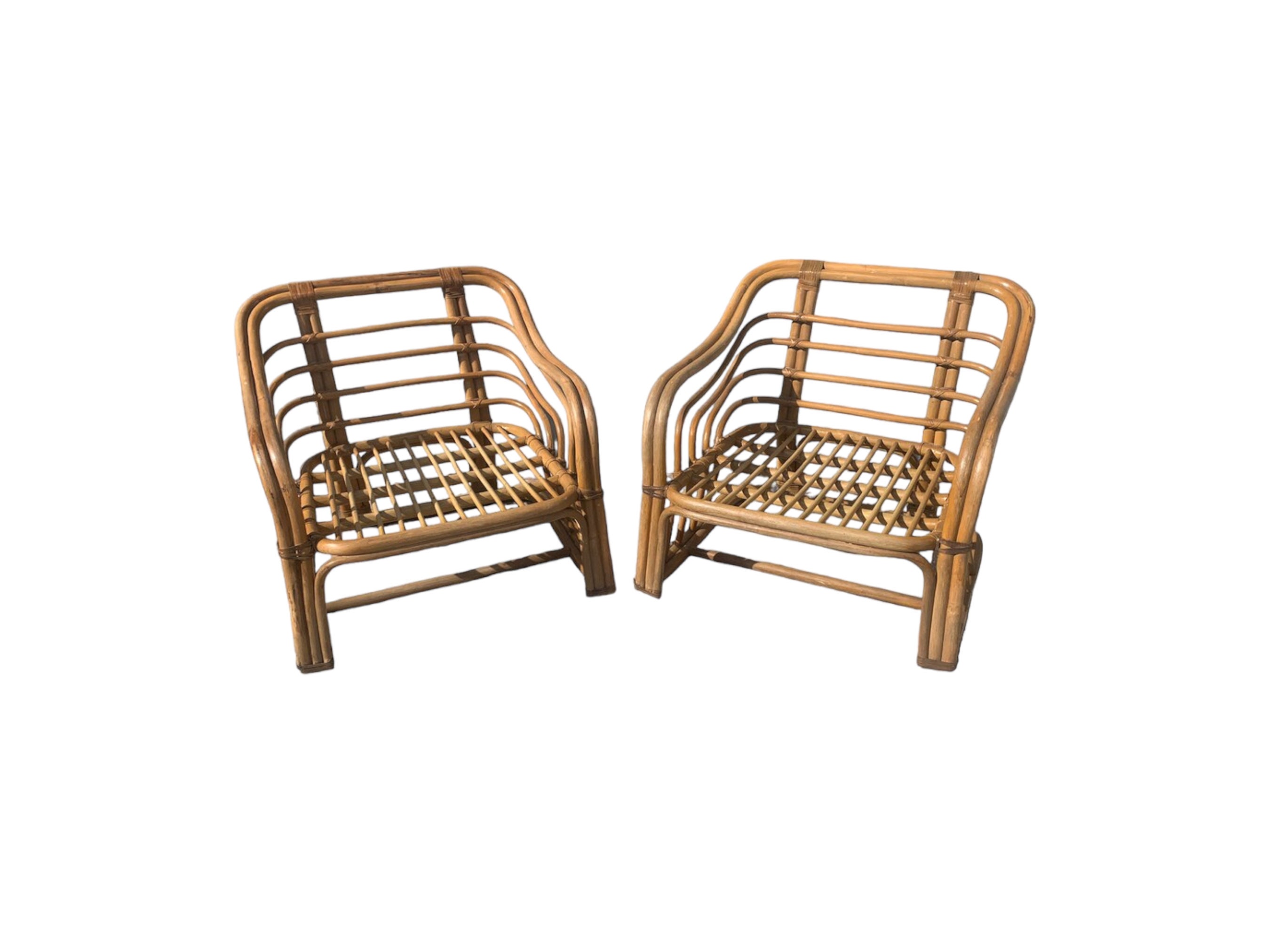 Vintage Brown Jordan Rattan Lounge Chairs A Pair Etsy UK