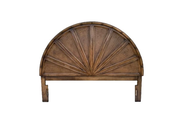 Faux Bamboo Arch Wooden wicker King size headboard