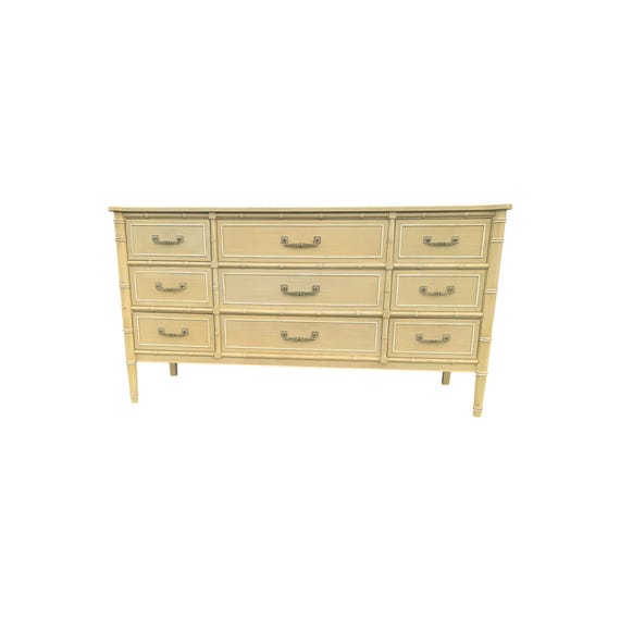 Vintage Henry Link Hali Bai Collection Faux Bamboo  9 drawer dresser