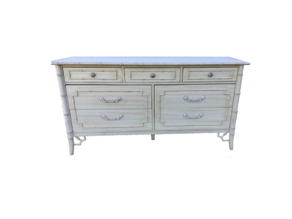 Thomasville Fretwork Allegro Faux Bamboo Dresser Palm Beach Etsy