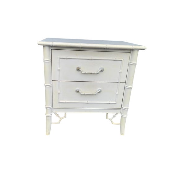 Thomasville Allegro Fretwork Faux Bamboo Nightstand 2 drawers Free shipping