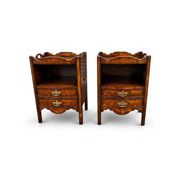 THEODORE ALEXANDER Althorp Traditional Mahogany Bedside Commode Nightstands 2
