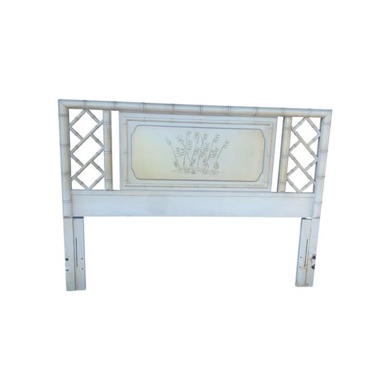 Dixie Aloha Queen/Full Headboard Faux Bamboo Hollywood Regency Chippendale