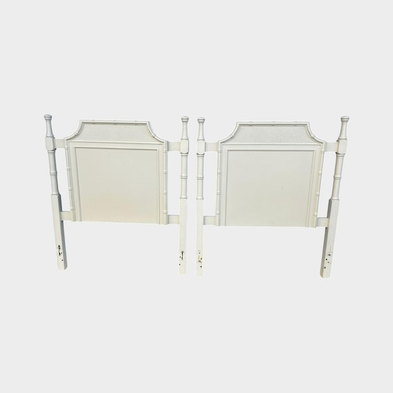 Pagoda Faux Bamboo Twin Headboards Pair