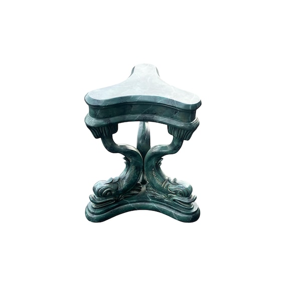 Ballard Designs Attributed Koi Fish Neoclassical Pedestal Dining Side Table