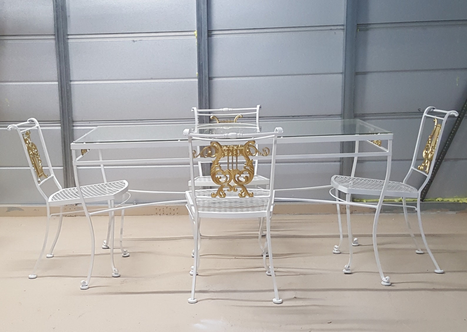 Vintage Woodard Furniture Co. Wrought Iron and Aluminum Dining Etsy