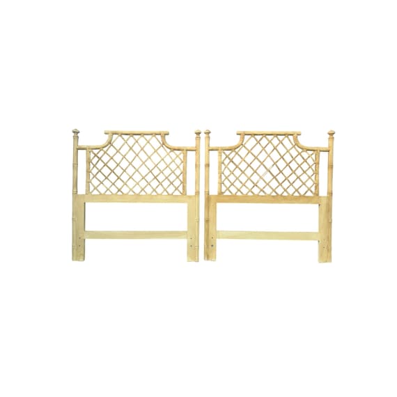 Ficks Reed Faux Bamboo Twin Headboards Original Pagoda Style