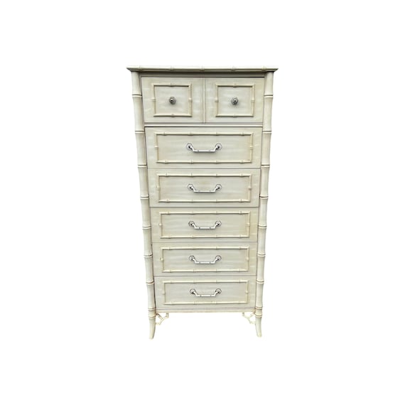 Vintage Dixie Furniture Faux Bamboo Lingerie Chest