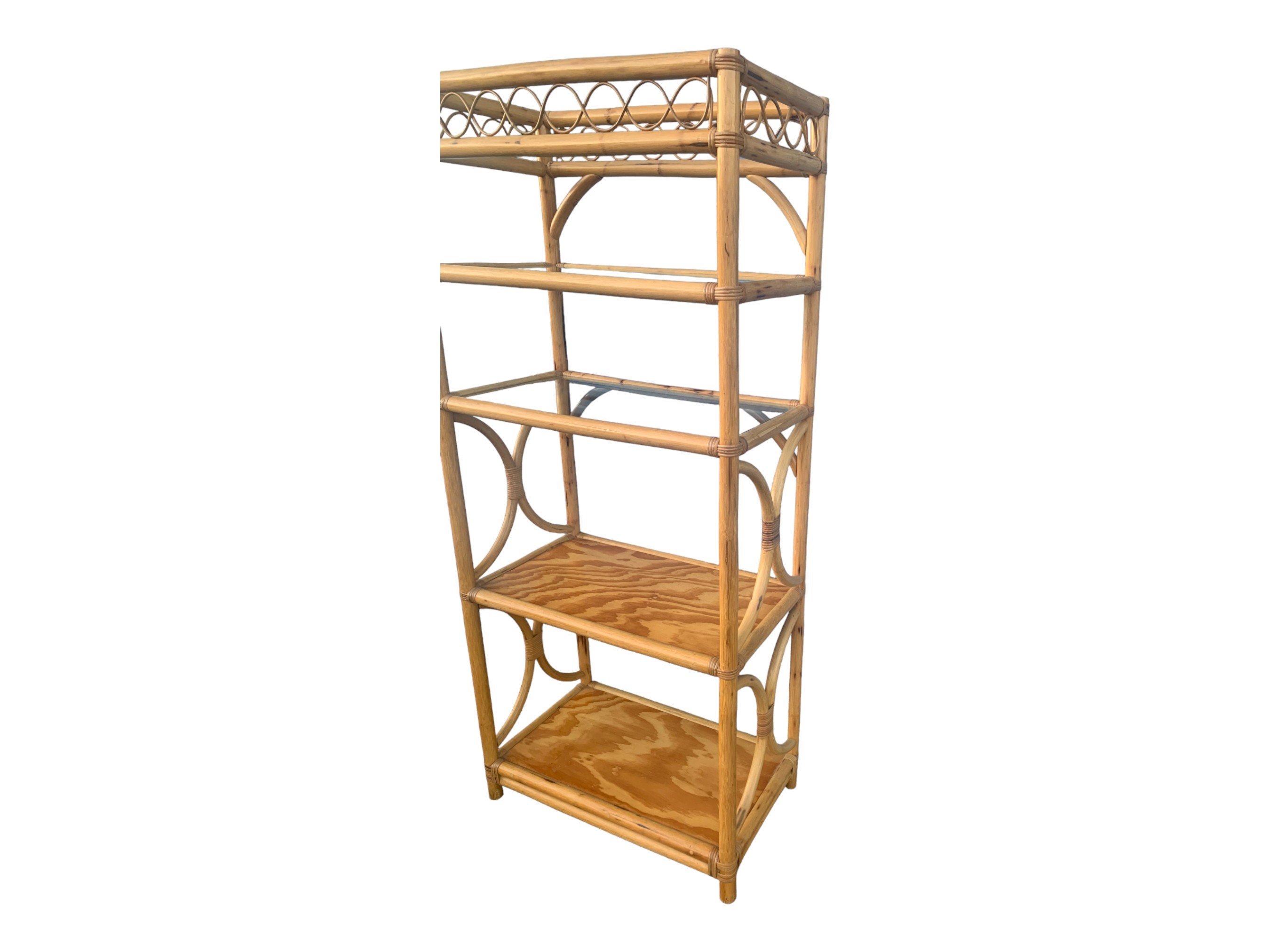 Upcycle Rattan Bookcase Vintage Coastal Rattan Bookcase Etagere - Etsy