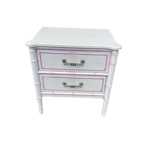 Henry Link Bali Hai Faux bamboo vintage nightstand Hollywood Regency (ONE PIECE)