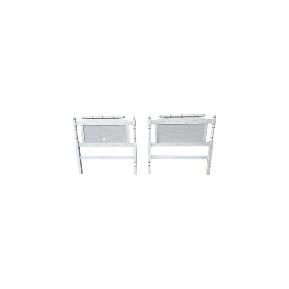 Set of 2 Faux Bamboo and Rattan Twin Headboards Henry Link Style