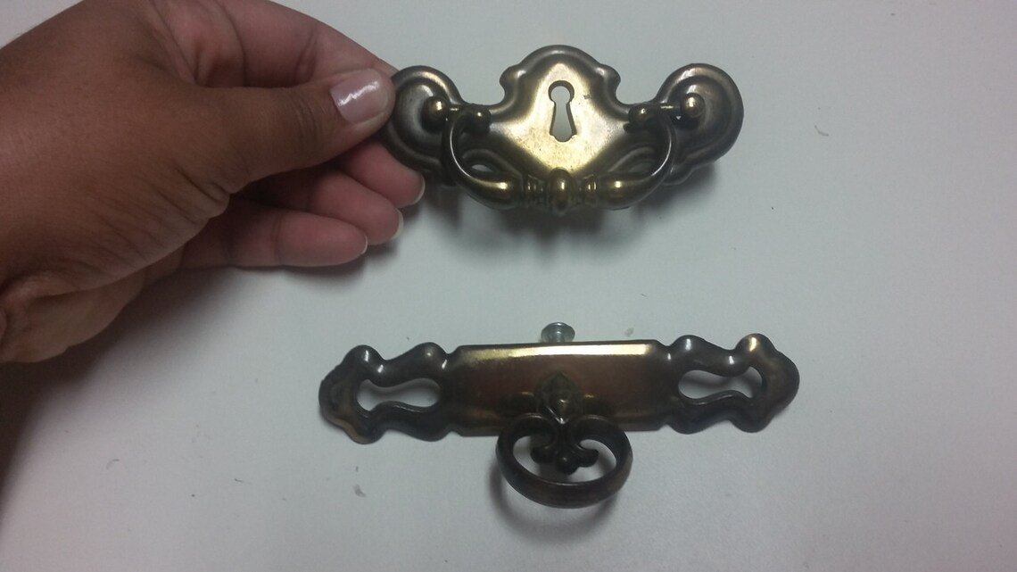 Vintage Brass Dresser Handles Etsy