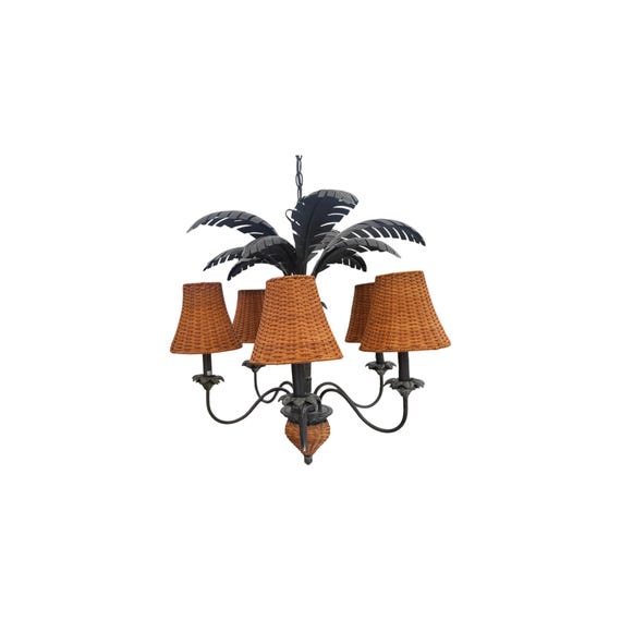 Vintage Sculptural Palm Tree Chandelier 5 arms.