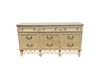 Faux Bamboo Ficks Reed Style Dresser 9 drawers