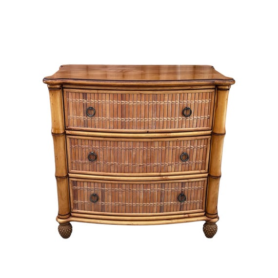 Tommy Bahama Style two drawer Nightstand Bamboo Rattan ( one)