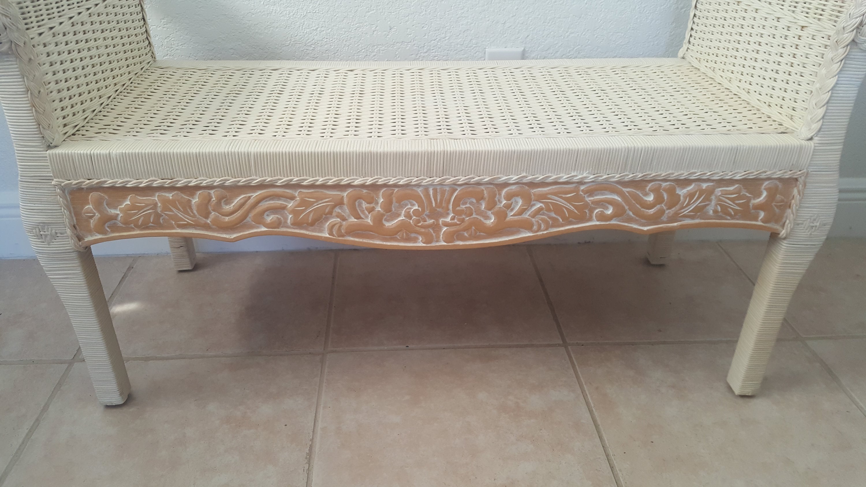 Pier One Jamaica Imports wicker wood Bed Bench Pier 1
