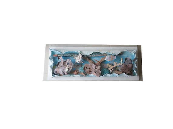 Kevin Kichar Fabric and Papermaking Coral reef Maquette Board One of a kind