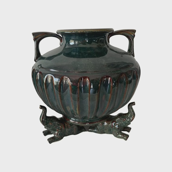 Maitland-Smith Urns Vases With 3 Elephants Legs