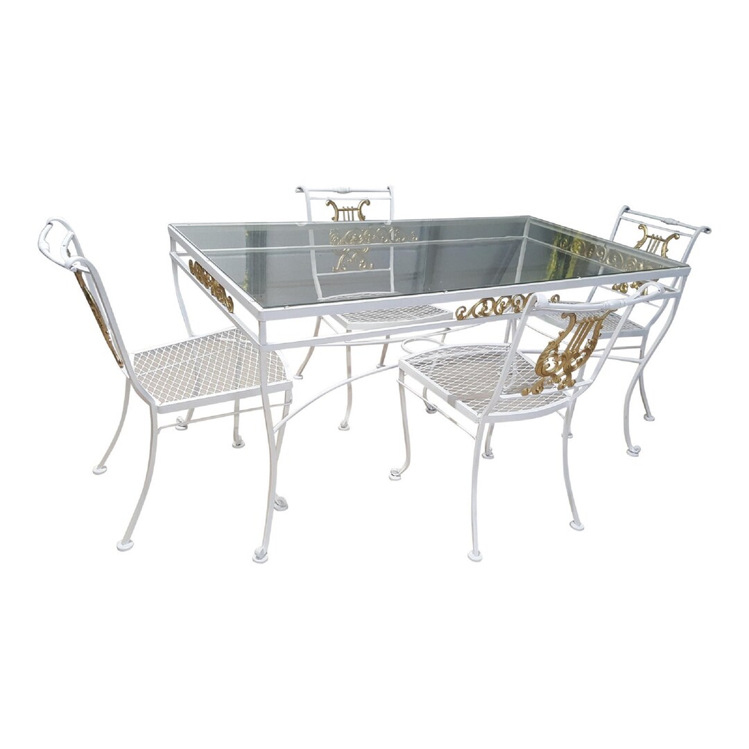 Vintage Woodard Furniture Co. Wrought Iron and Aluminum Dining Etsy