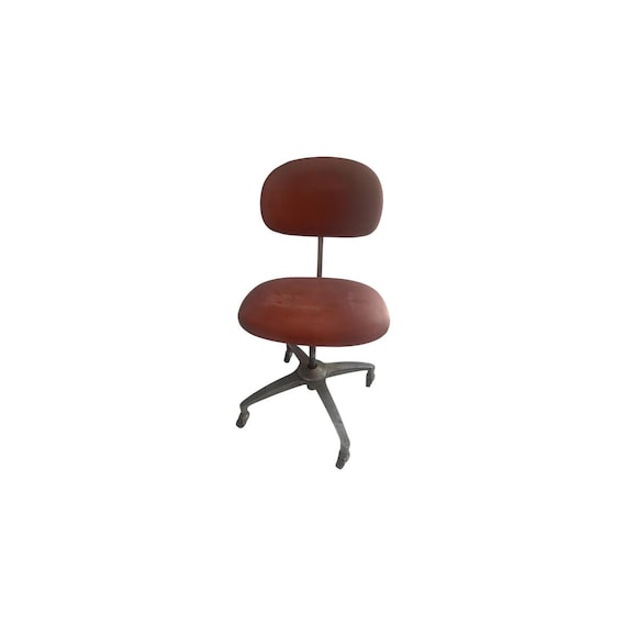 Shaw Walker Industrial Swivel Chair Vintage Maroon
