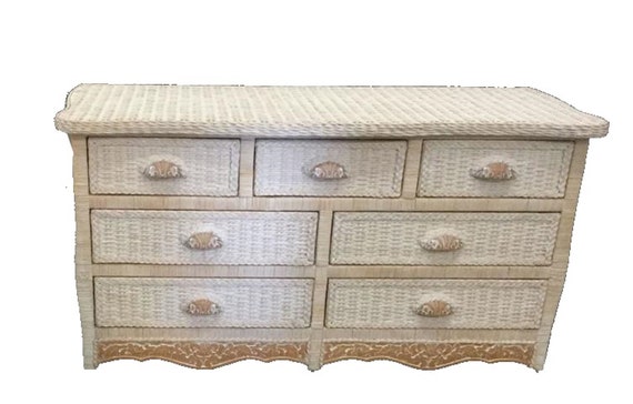 Pier One Jamaican Collection 7 Drawer Dresser Wicker Rattan Etsy