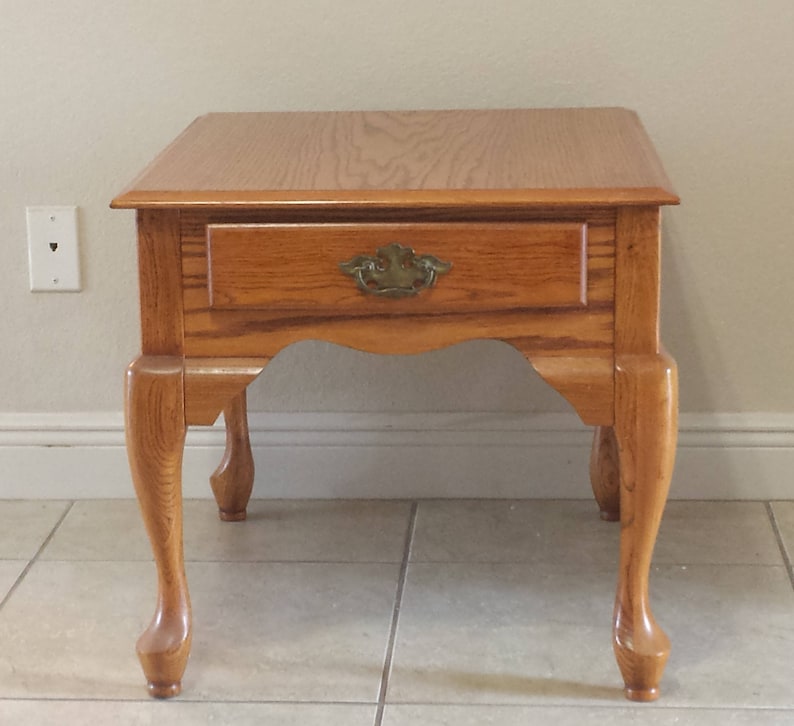 Solid Oak end table Etsy