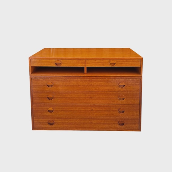 Danish Modern Teak Drawer Wall Unit Floating Cabinets by HG Furniture