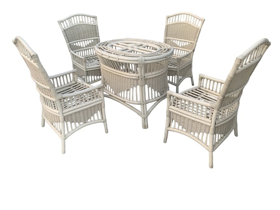 Bamboo and rattan dining set
