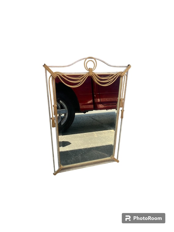 Vintage Regency Gilt Twisted Rope and Tassel Mirror