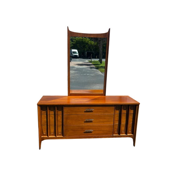 Vtg Kent Coffey "Townhouse" Mid Century Modern 9-Drawer Dresser with mirror