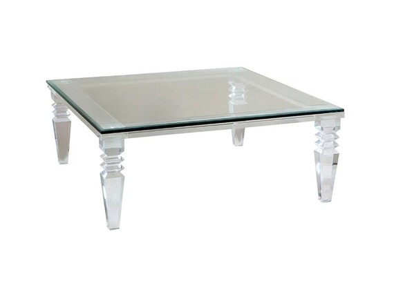 Mid Century Modern Luxe 40" Portofino Lucite Coffee Table MSRP  5,995.00