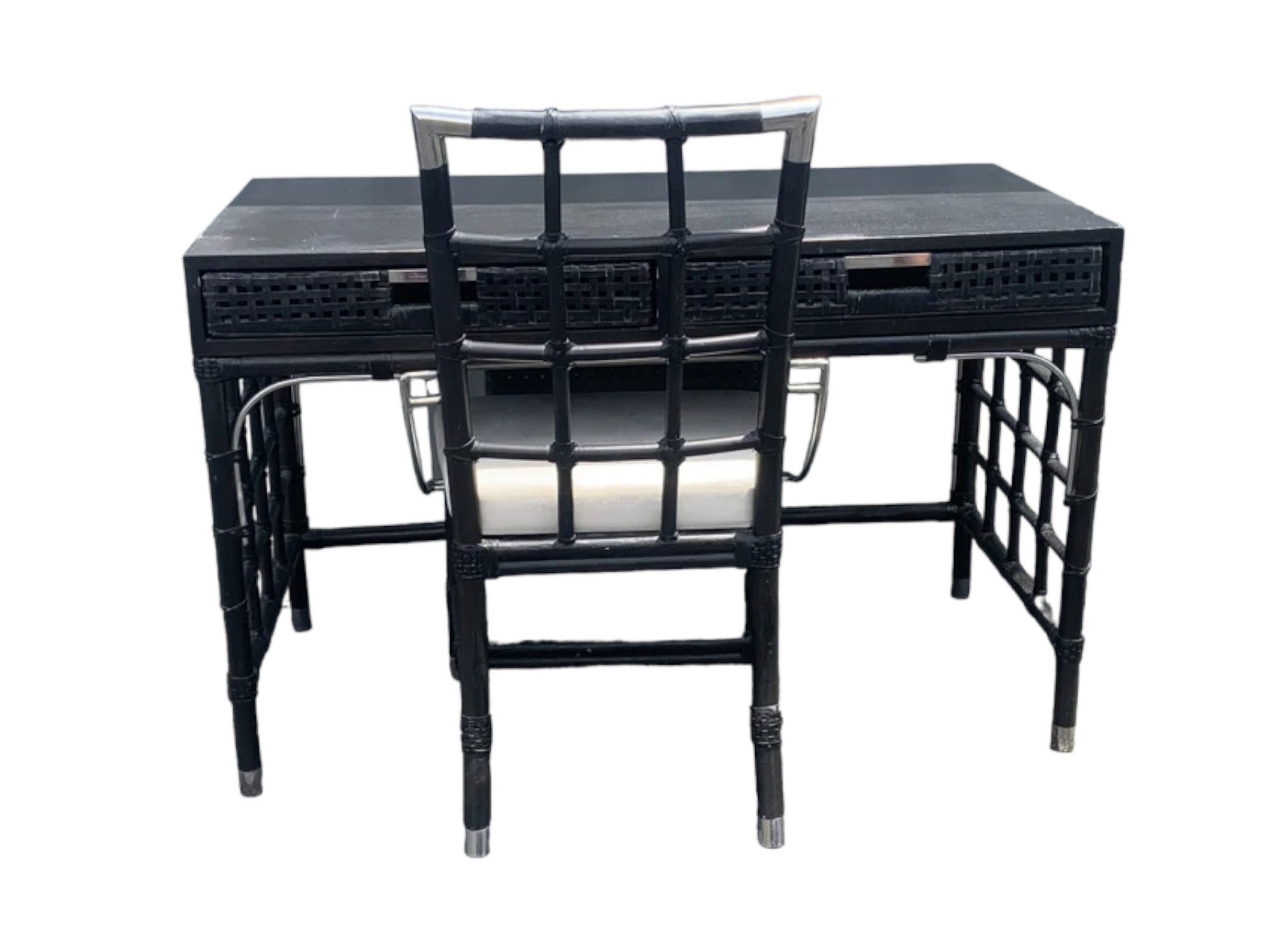 Black bamboo desk discount