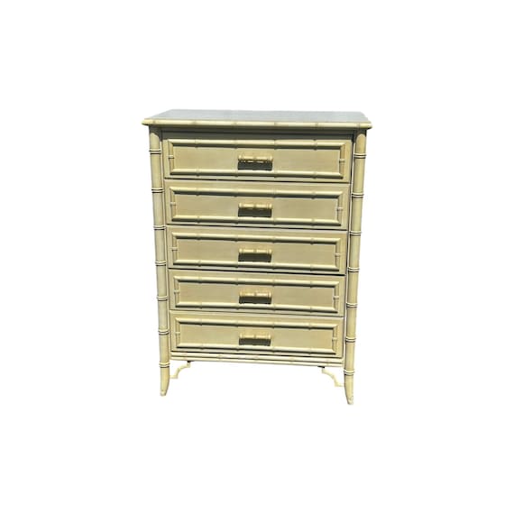 Dixie Aloha Fretwork Faux Bamboo Chest 5 Drawers Shipping Not Included