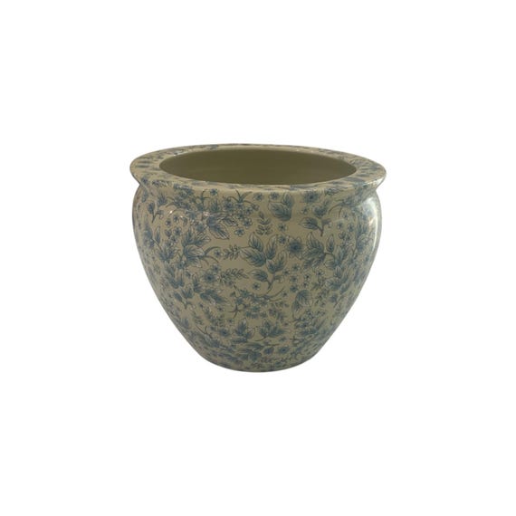 Enameled Porcelain Satsuma Style Large Fishbowl Garden Pot Planter