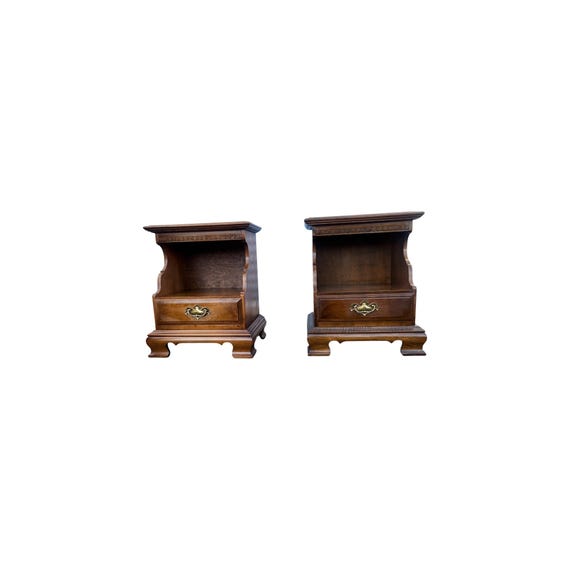 Ethan Allen Classic Manor Maple Nightstands a pair