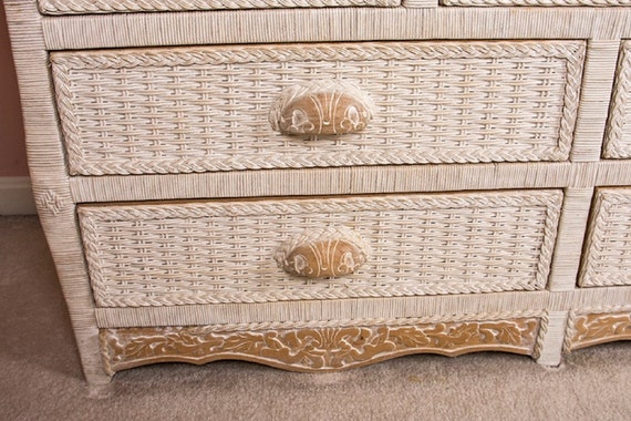 Pier One Jamaican Collection 7 Drawer Dresser Wicker Rattan Etsy