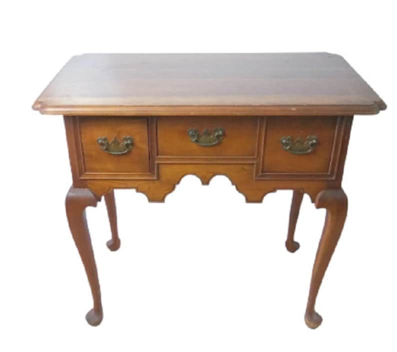 L Jg Stickley Queen Anne Style Oak Writing Desk Signed