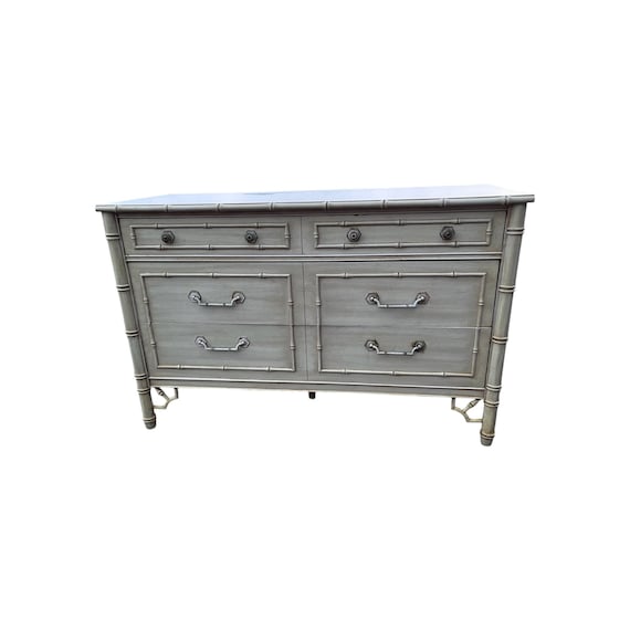 Thomasville Allegro Faux Bamboo Dresser 3 Drawer Dresser Commode